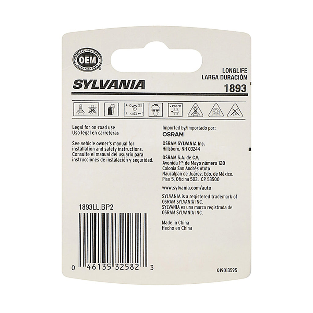 Sylvania - 1893LLBP2 - 1893 Long Life Mini Bulb, 2 Pack