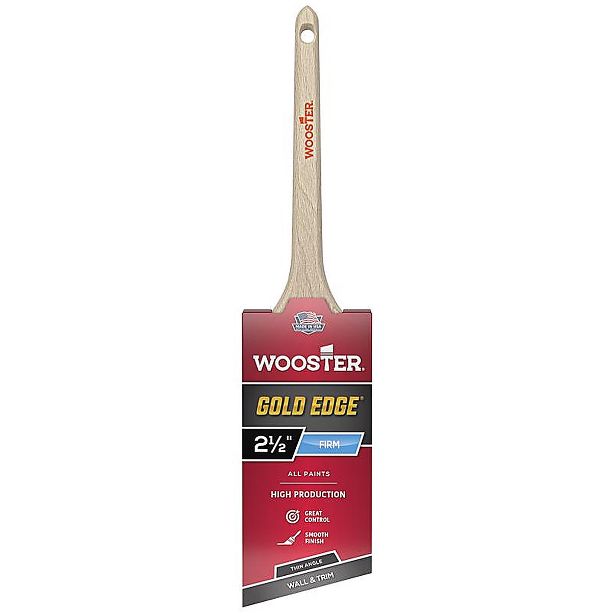 Wooster - 5234-2 1/2 - Gold Edge 2-1/2 in. Firm Thin Angle Paint Brush