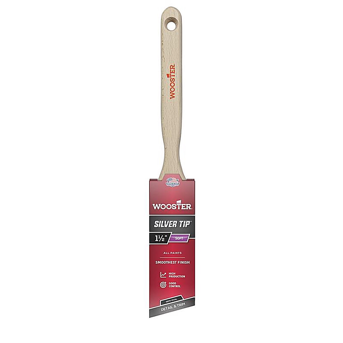 Wooster - 5228-1 1/2 - Silver Tip 1-1/2 in. Soft Semi-Oval Angle Paint Brush