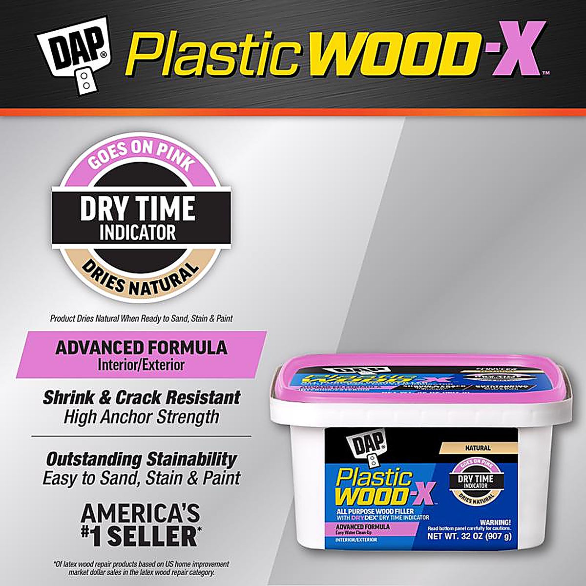 DAP - 7079800543 - Plastic Wood-X Natural Wood Filler 32 oz