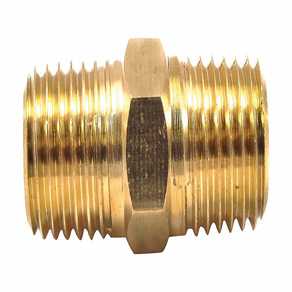 Forney - 75448 - Brass Coupling 1/4 in. Male 1 X 1/4 in. 2 Male 1 pc