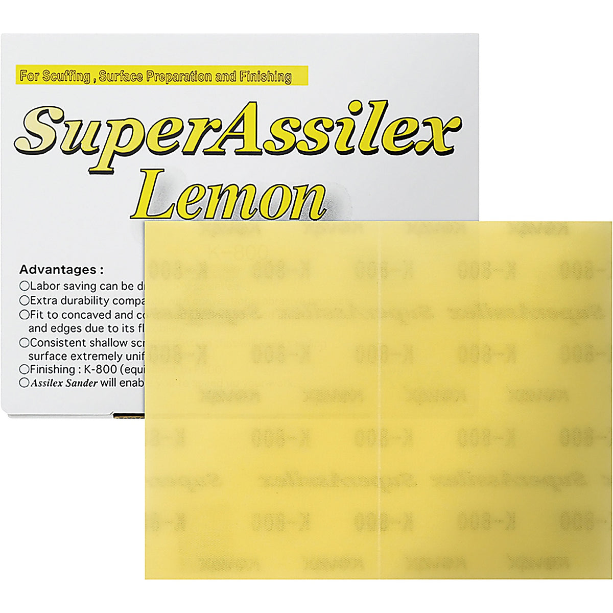 Eagle Abrasives - 191-1509 - Super Assilex Sheets - Lemon-K-800