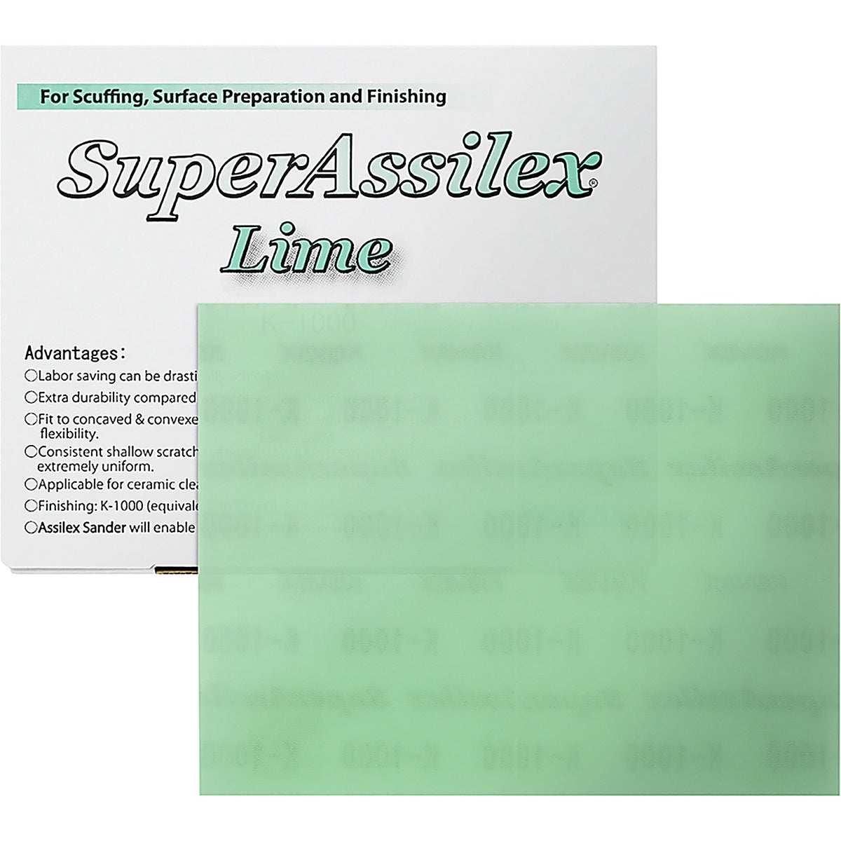 Eagle Abrasives - 191-2507 - Super Assilex Sheets - Lime-K-1000