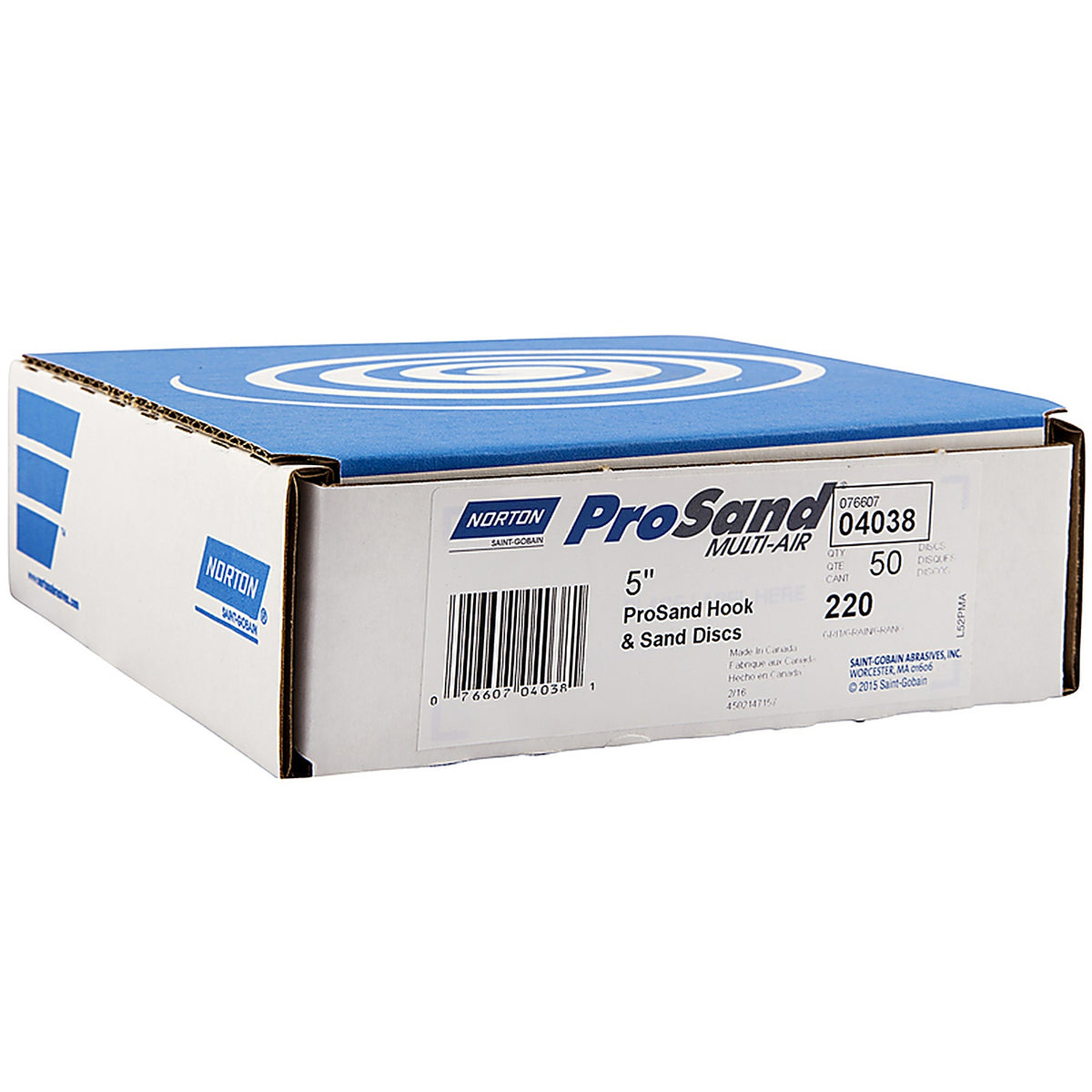 Norton - 7660704038 - ProSand 5 in. Ceramic Alumina Hook and Loop A975 Sanding Disc 220 Grit Very Fine - 50/Pack