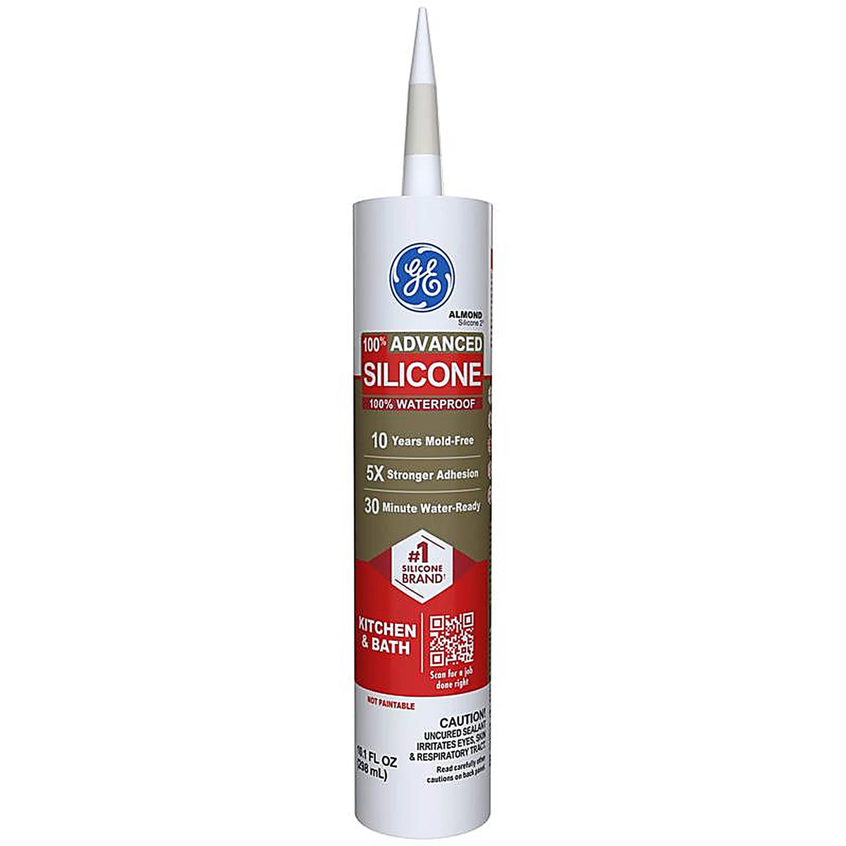 GE - 2816707 - Advanced Almond Silicone 2 Kitchen and Bath Caulk Sealant 10.1 oz