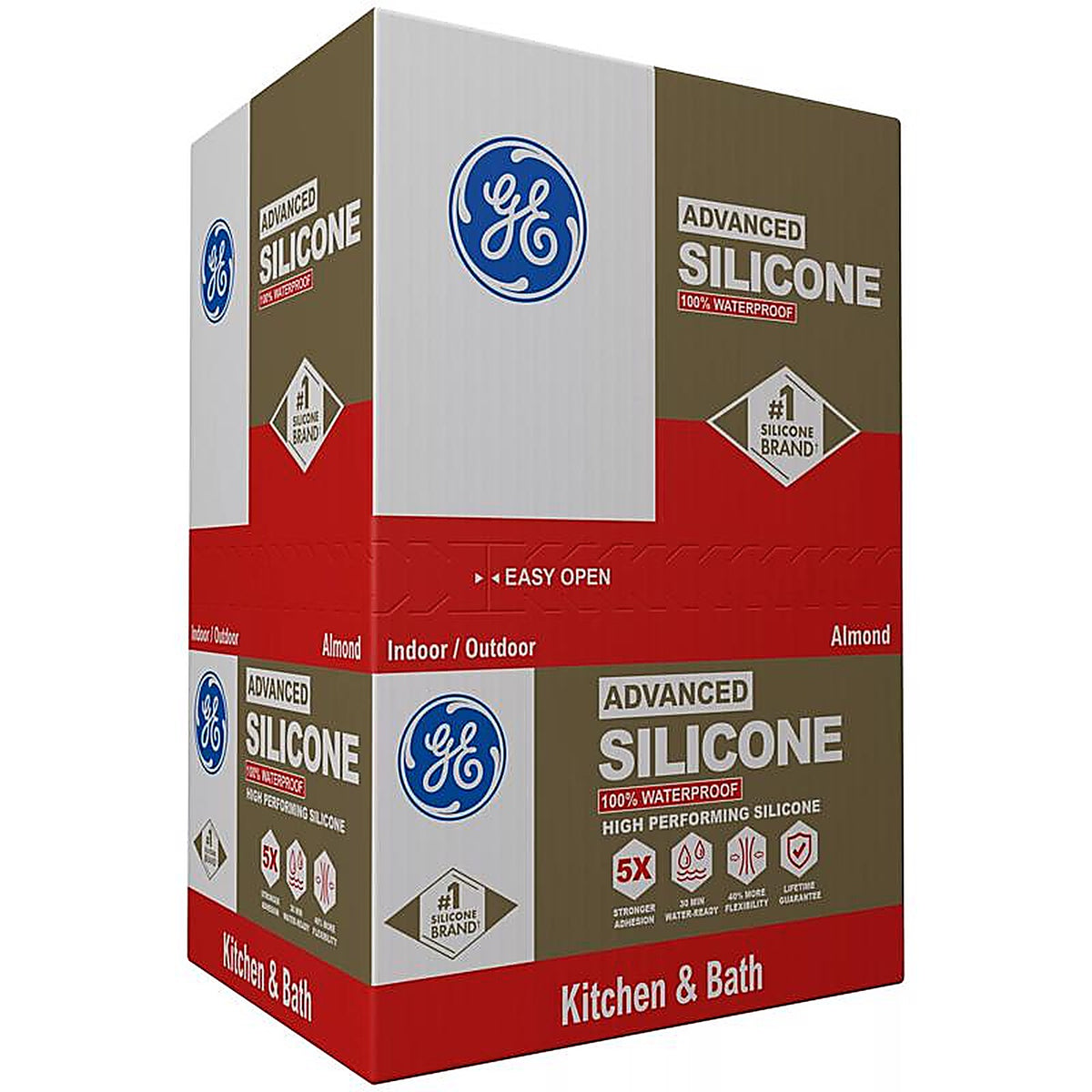 GE - 2816707 - Advanced Almond Silicone 2 Kitchen and Bath Caulk Sealant 10.1 oz