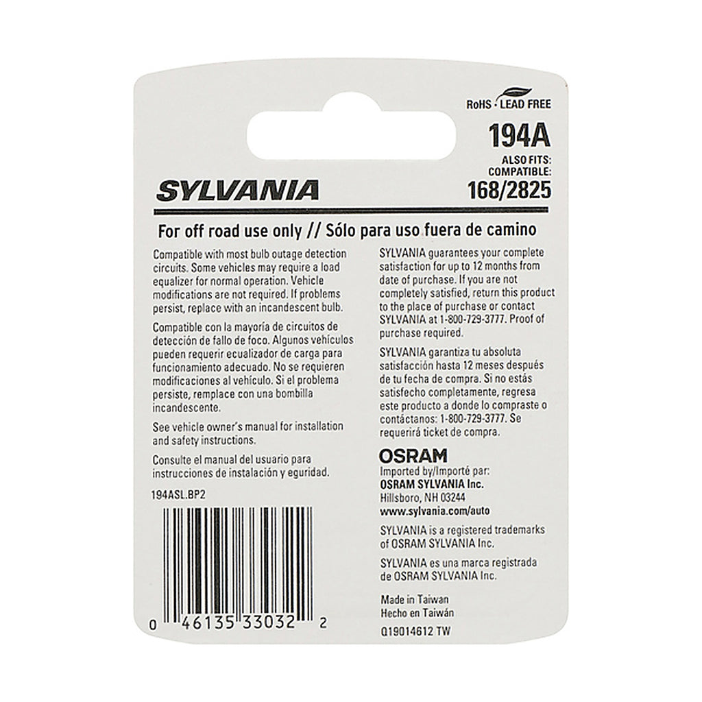 Sylvania - 194ASLBP2 - 194a Amber Style LED Mini Bulb Mini Bulb, 2 Pack