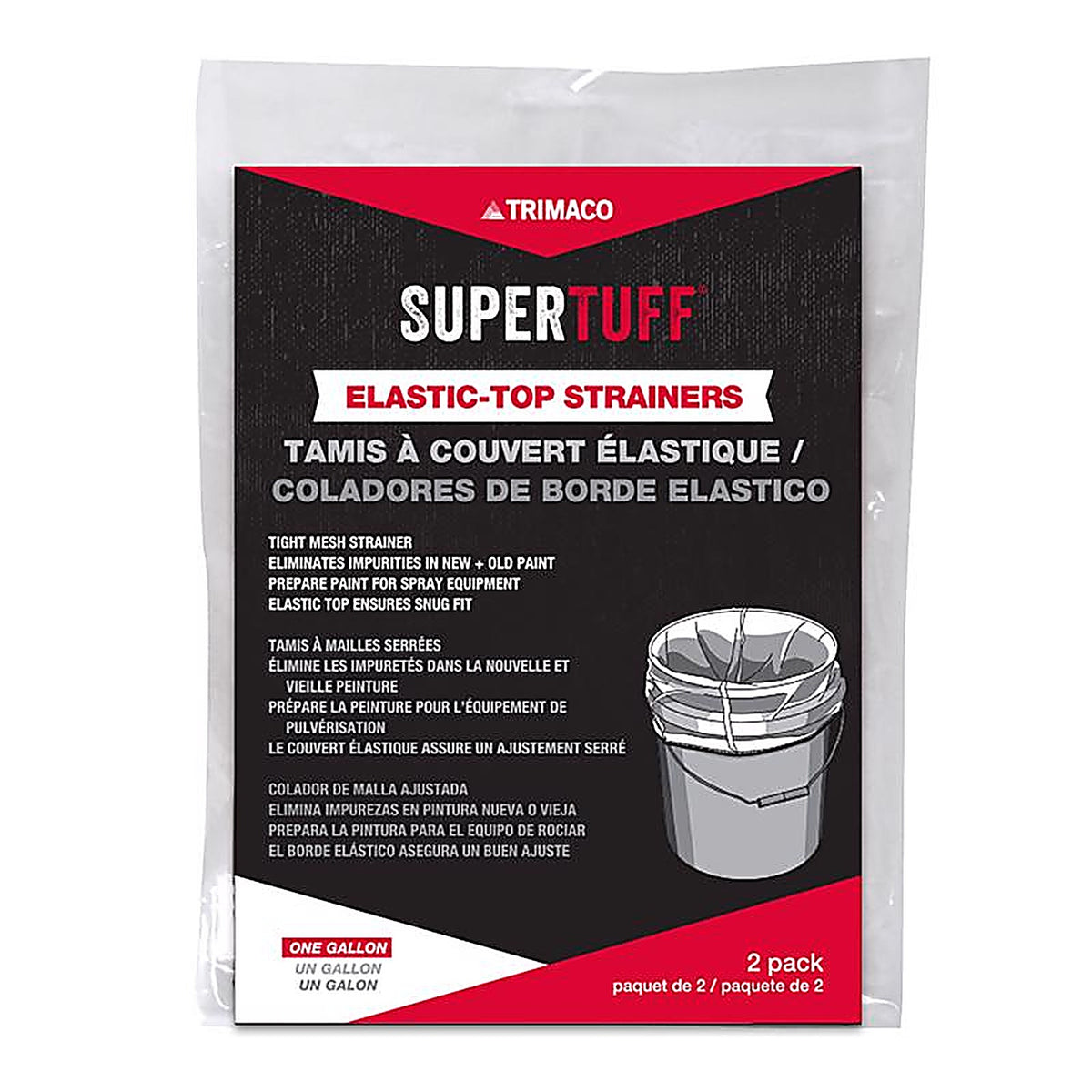 Trimaco - 11522/12 - SuperTuff White Nylon Mesh Elastic Top Paint Strainer
