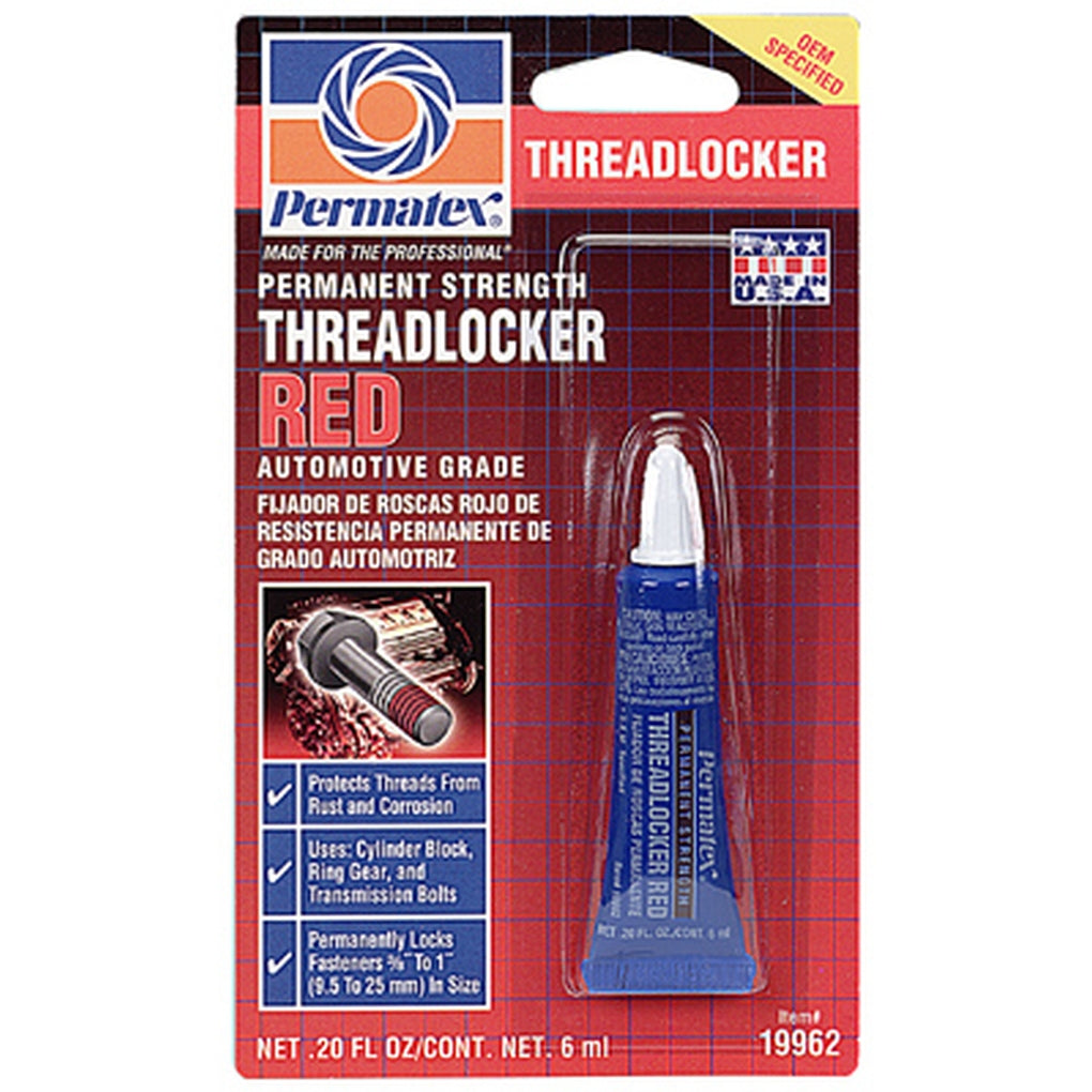 Permatex - 19962 - Permanent Strength Threadlocker RED, 6 ml tube