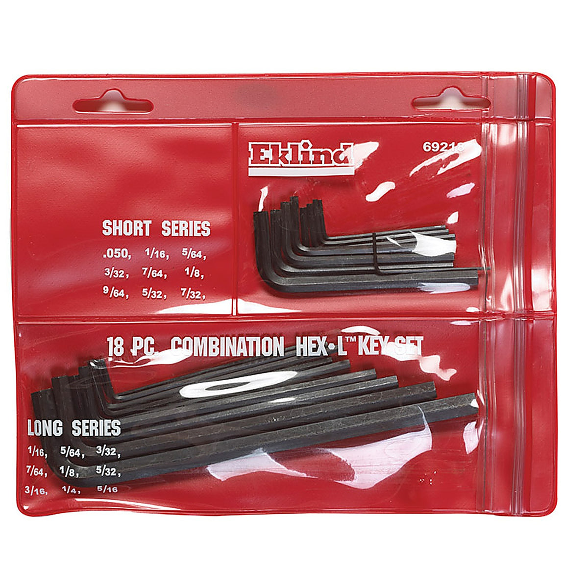 Eklind Tool - 69218 - Assorted SAE Long and Short Arm Hex Key Set Multi-Size in. 18/pc.