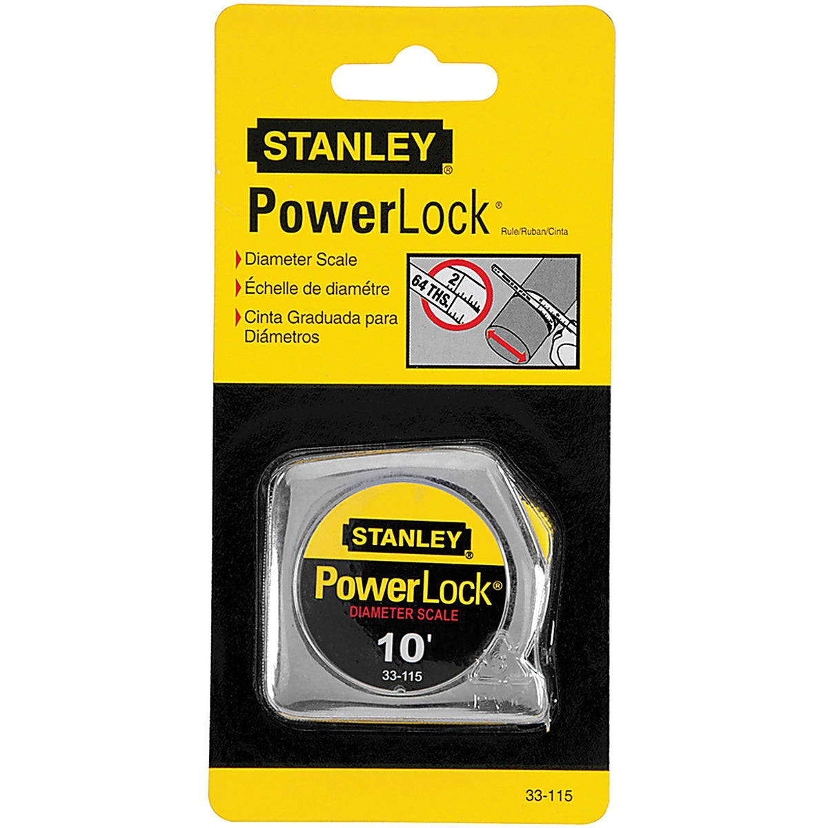 Stanley - 33-115 - PowerLock 10 ft. L x 0.25 in. W Tape Measure - 1/Pack