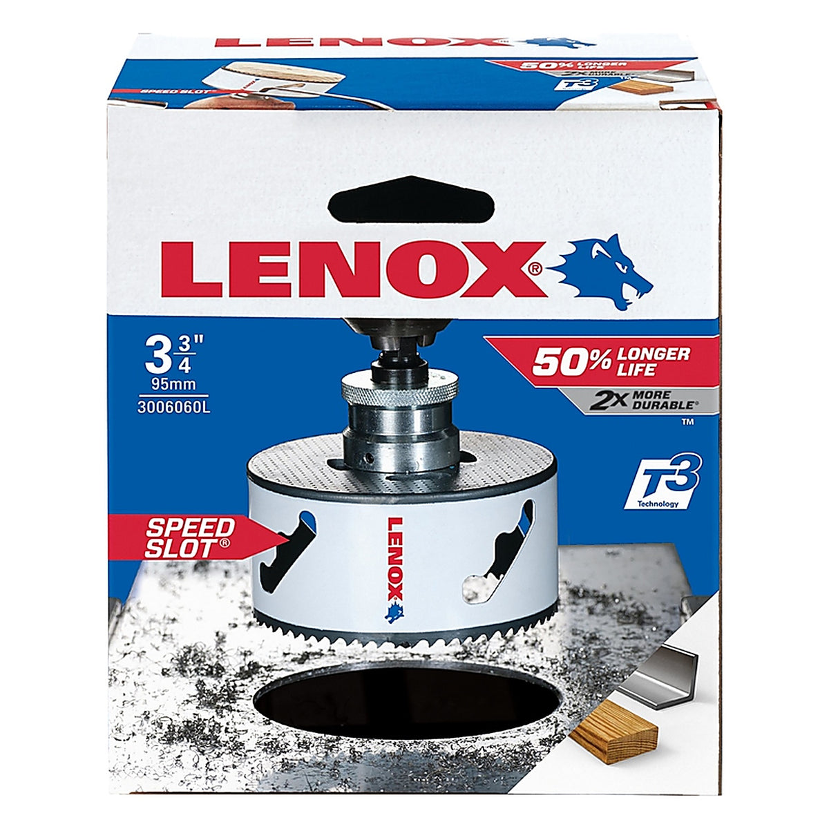 Lenox - 3006060L - Speed Slot 3-3/4 in. Dia. x 1.5 in. L Bi-Metal Hole Saw 1/2 in. 1/pc.