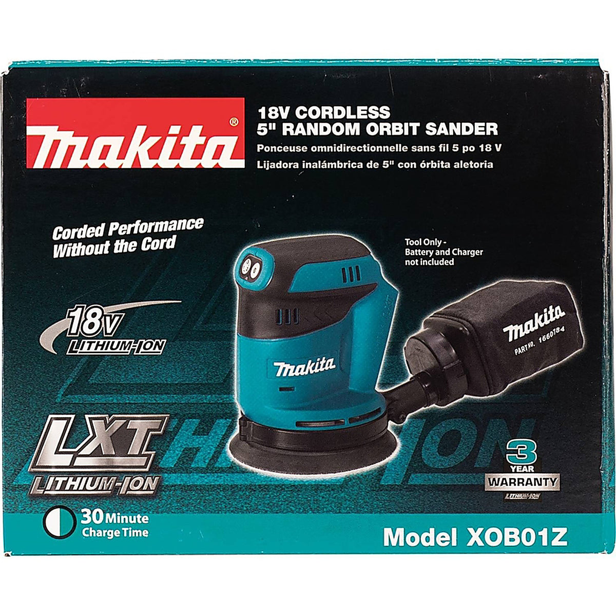 Makita - XOB01Z - 18V LXT Cordless 5 in. Random Orbit Sander Tool Only