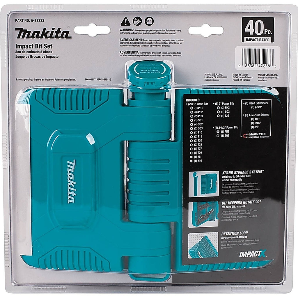 Makita - A-98332 - ImpactX Assorted Driver Bit Set Steel 40 pc