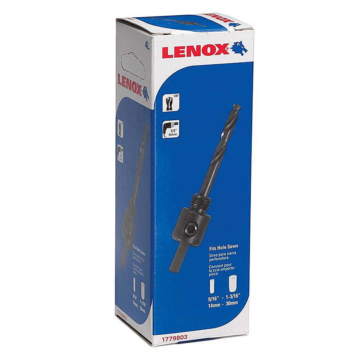 Lenox - 1779803 - 4L in. Dia. x 5 in. L Hole Saw Extension 1.3 in. 0.6 in. 1/4 in. Hex 1/pc.