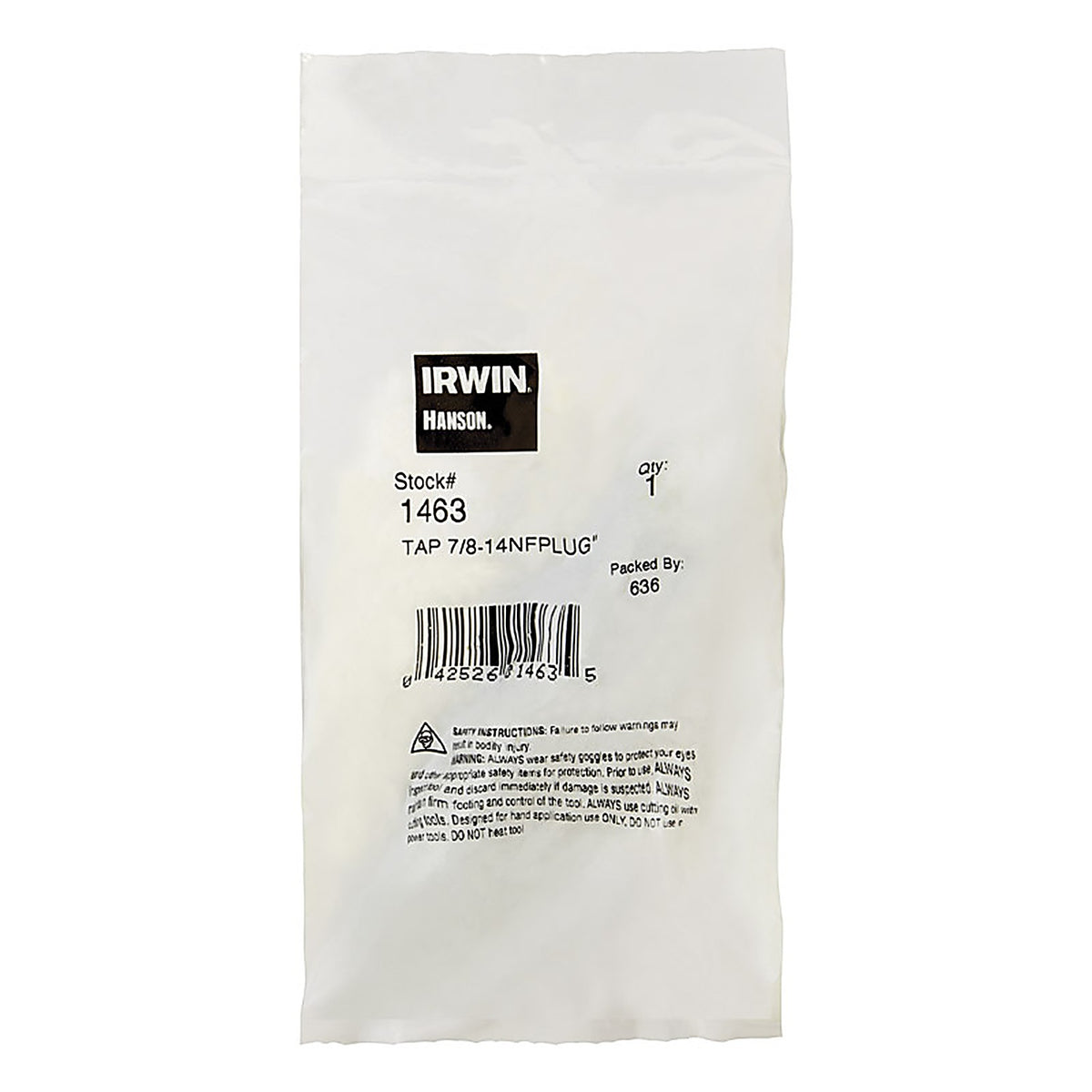Irwin - 1463 - High Carbon Steel SAE Fraction Tap 7/8 in. 1 pc