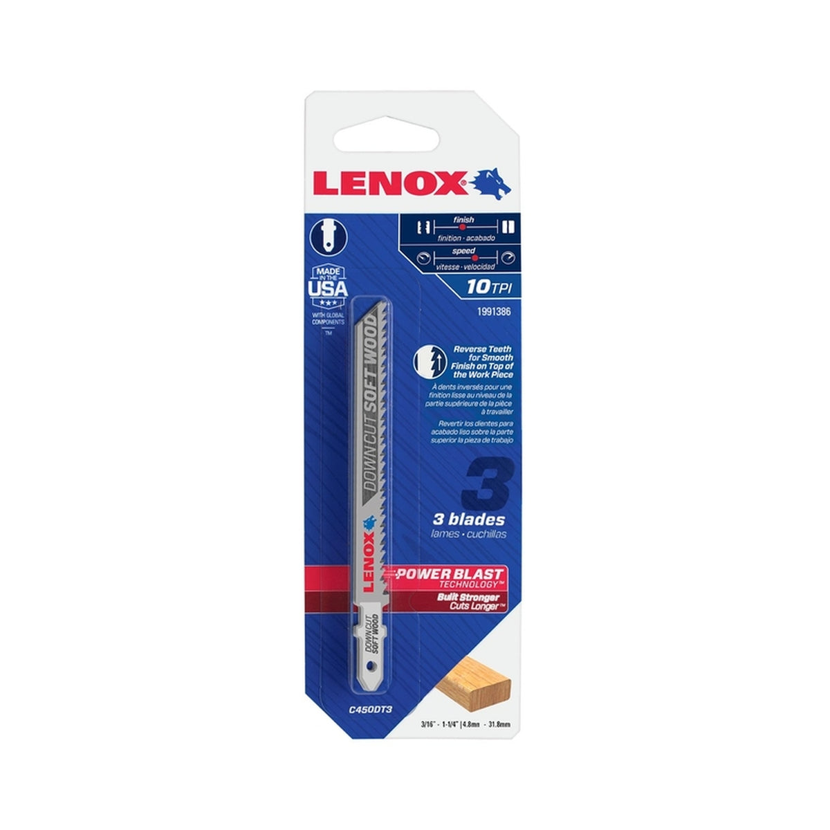 Lenox - 1991386 - 4 in. Metal T-Shank Down Cut Jig Saw Blade 10 TPI - 3/Pack