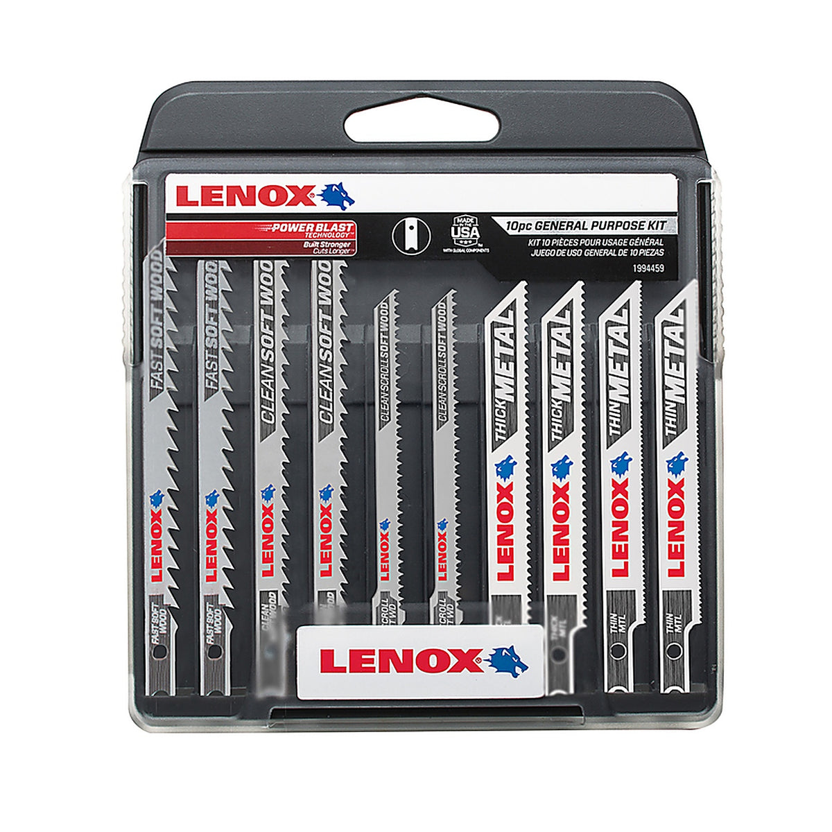 Lenox - 1994459 - 4 - 5 in. Bi-Metal U-Shank General Purpose Jig Saw Blade Set 10/pc.