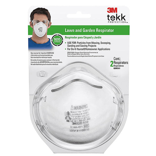 3M - 8200GC1-C - N95 Lawn and Garden Disposable Respirator White 2 pk