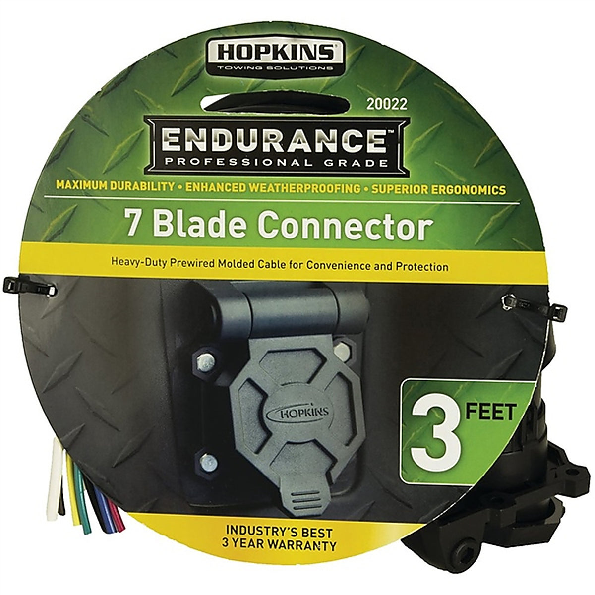 Hopkins - 20022 - 7-Blade Vehicle End Connector with Cable