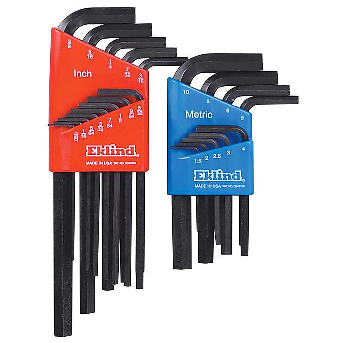 Eklind Tool - 10022 - Hex-L Metric and SAE Long and Short Arm Hex L-Key Set 22/pc.