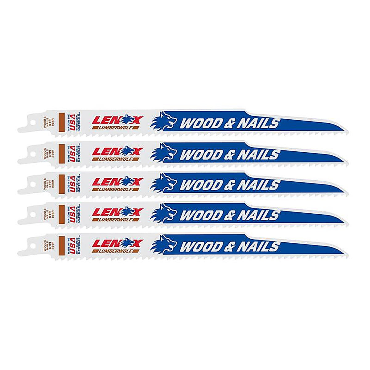 Lenox - 20582956R - 9 in. Bi-Metal Reciprocating Saw Blade 6 TPI - 5/Pack