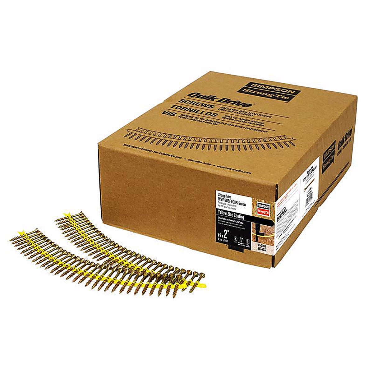 Simpson Strong-Tie - WSV134S - Quik Drive No. 9 x 1-3/4 in. L Lobe Yellow Zinc Collated Subfloor Screws - 1/Pack