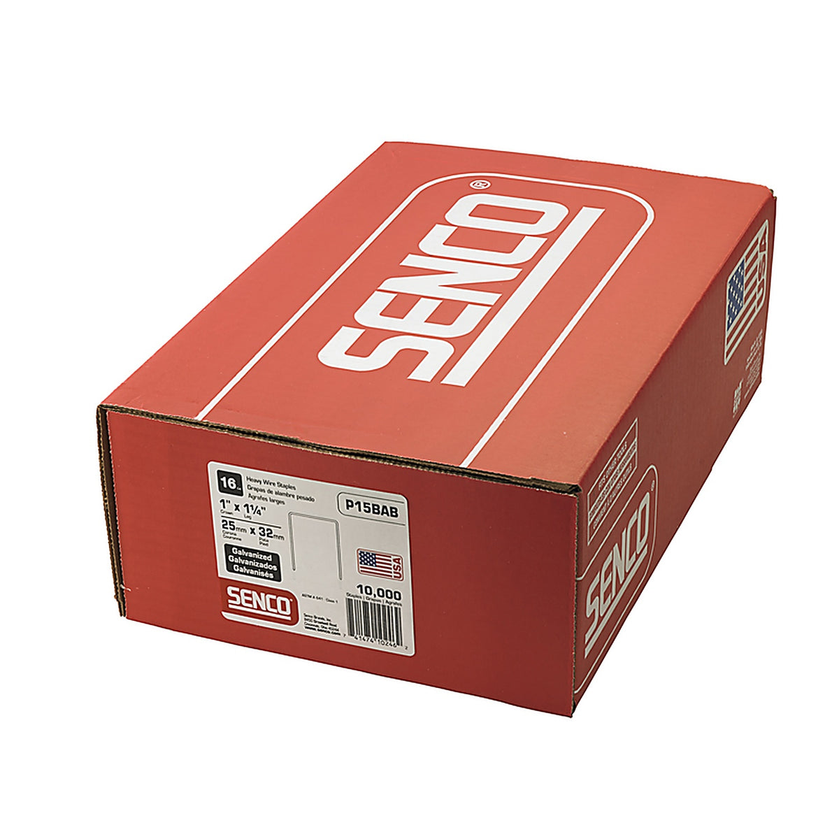 Senco - P15BAB - 1 in. W x 1-1/4 in. L Chisel Point 16 Ga. Heavy Wire Staples 10000/Pack