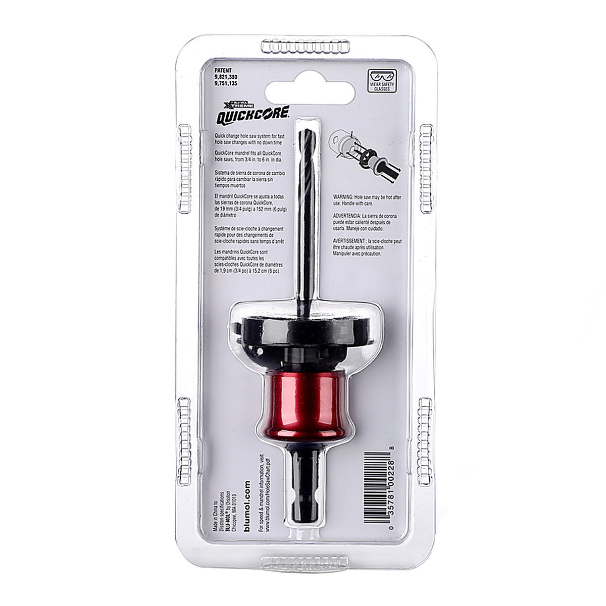 Blu-Mol - E0100228 - QuickCore 3/8 in. Quick Change Arbor Assembly 1/pc.