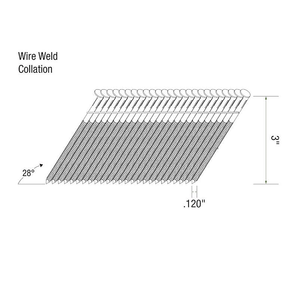 Grip-Rite - GRW10RHGH1 - 3 in. Angled Strip Framing Nails 28 deg. Ring Shank - 1000/Pack