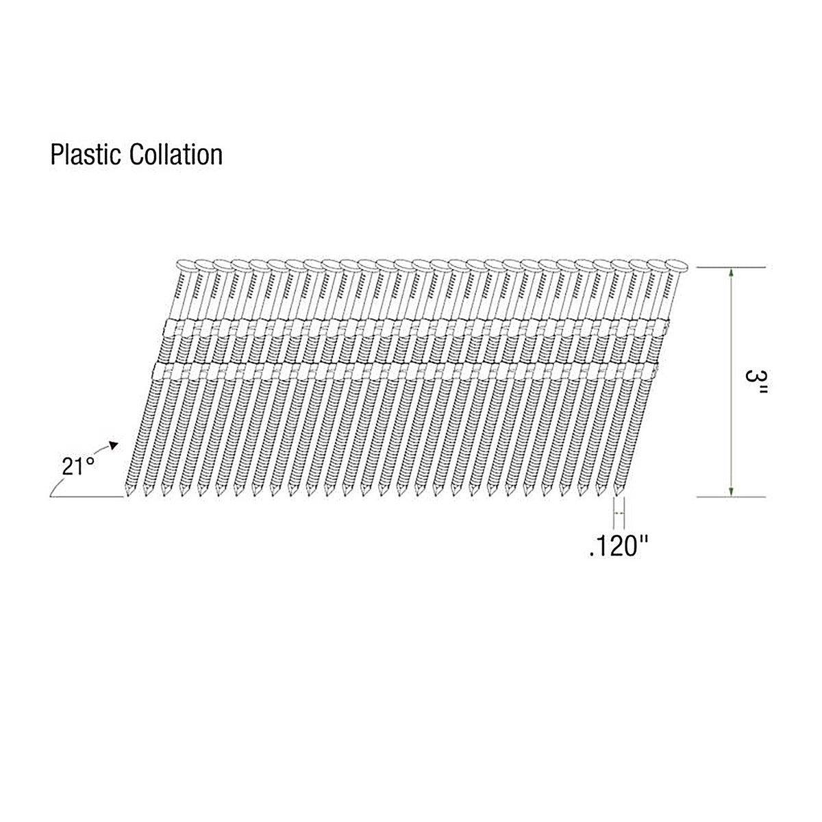 Grip-Rite - GR408HG - 3 in. 11 Ga. Angled Strip Framing Nails 21 deg. Ring Shank 4000/Pack