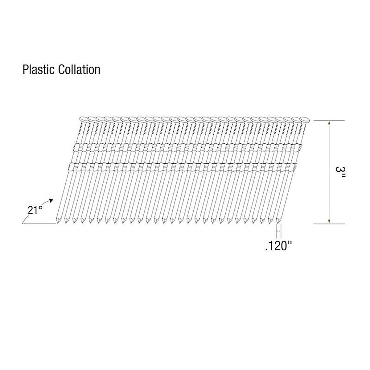 Grip-Rite - GR301 - 3 in. 11 Ga. Angled Strip Framing Nails 21 deg. Smooth Shank 4000/Pack