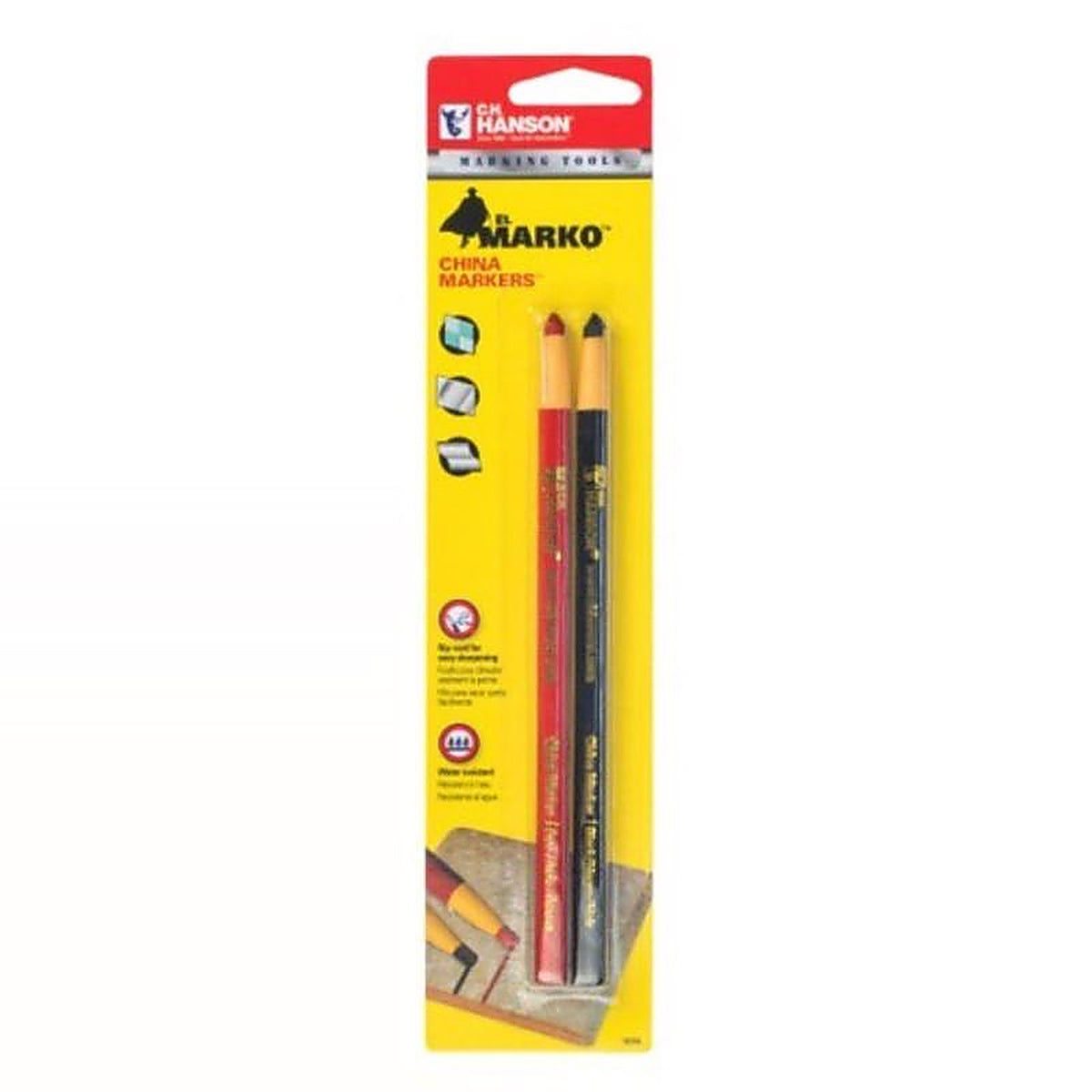 C.H. Hanson - 10259 - 6-3/4 in. L China Marker Set Black/Red 2/pc.
