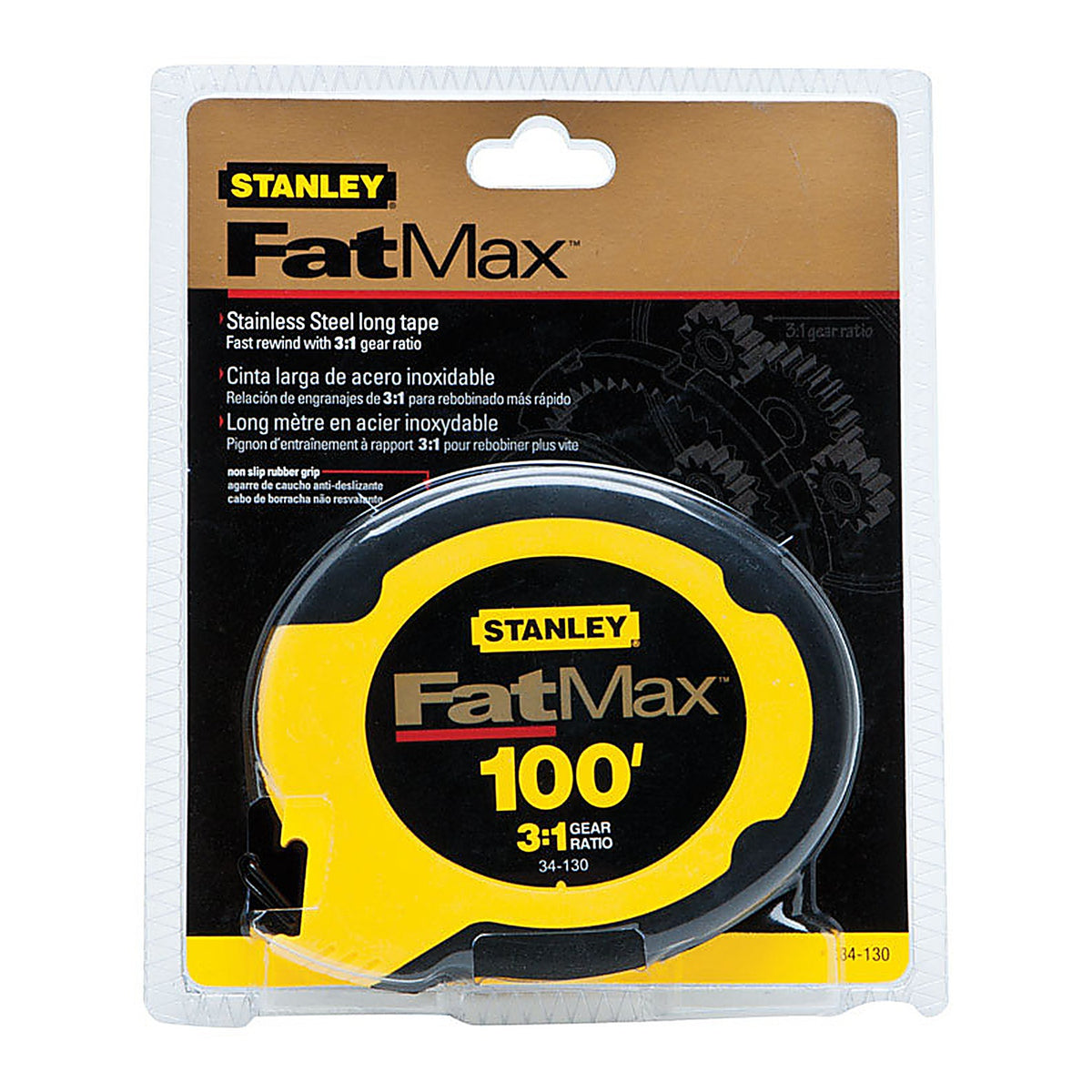 Stanley - 34-130 - FatMax 100 ft. L x 0.38 in. W Long Tape Measure - 1/Pack