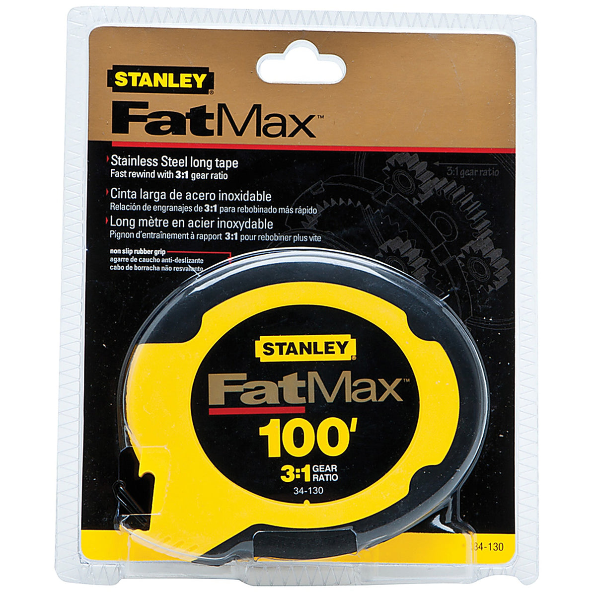 Stanley - 34-130 - FatMax 100 ft. L x 0.38 in. W Long Tape Measure - 1/Pack