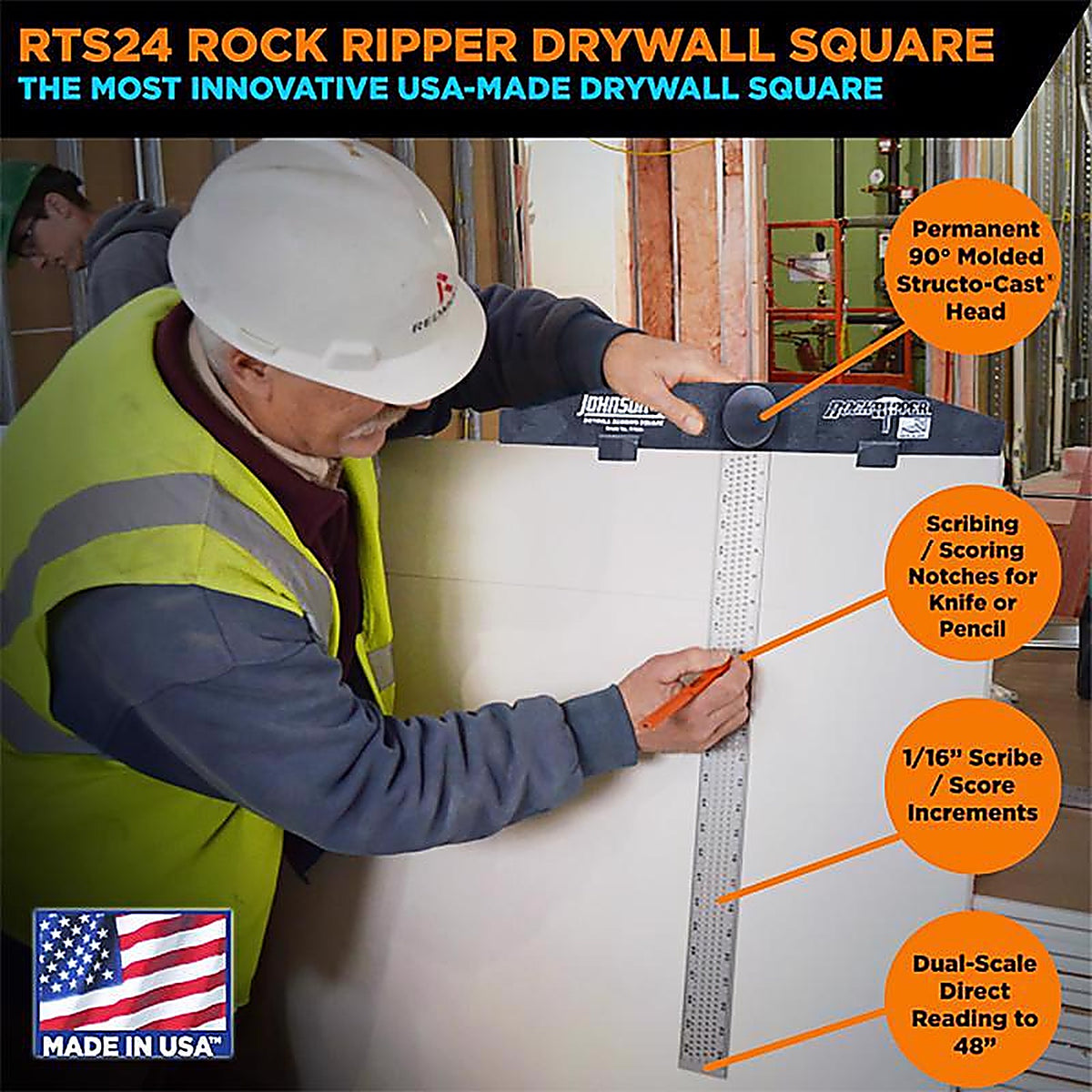Johnson - RTS24 - RockRipper 24 in. L Aluminum Drywall Scoring Square