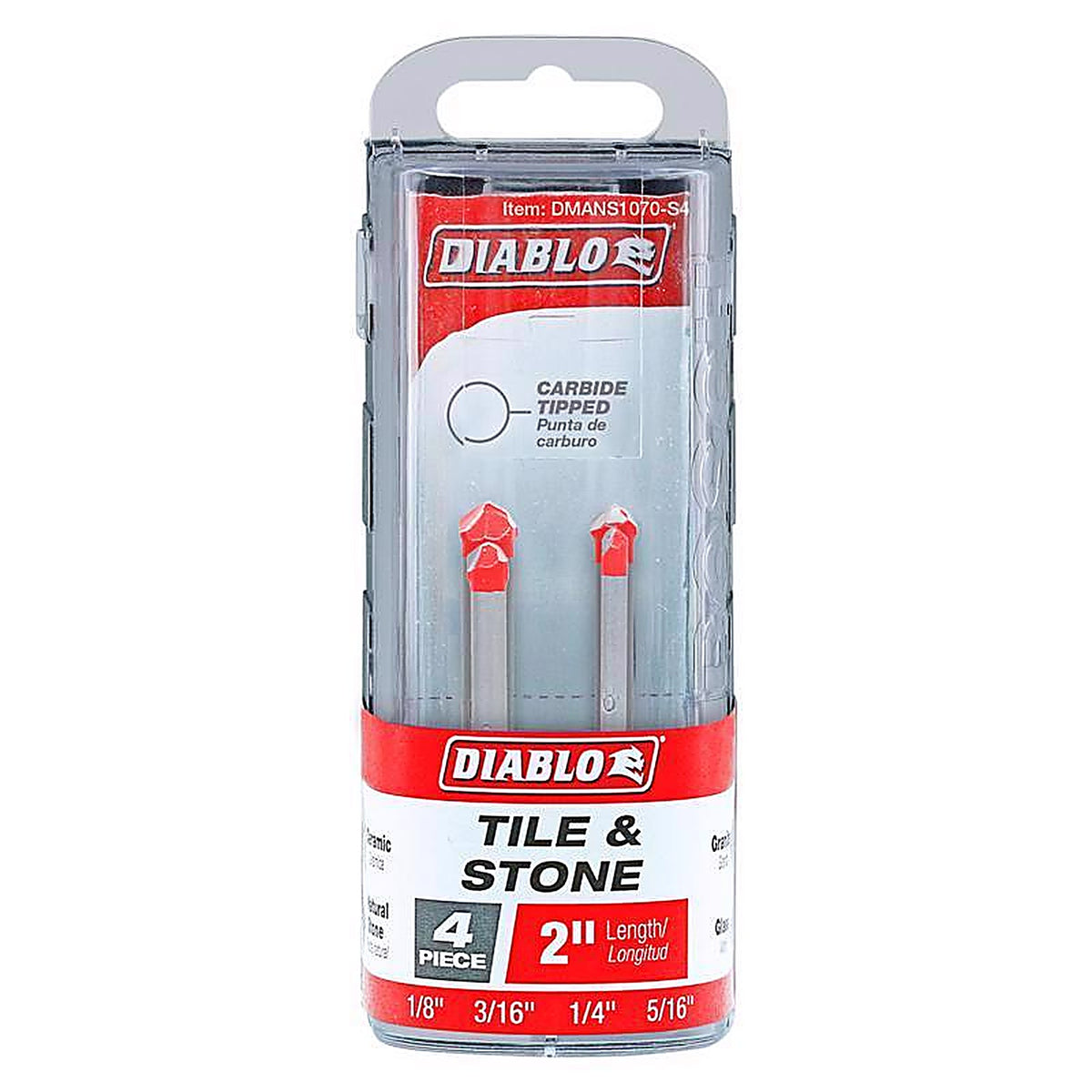 Diablo - DMANS1070-S4 - Carbide Tipped Tile and Stone Drill Bit Set 4 pc
