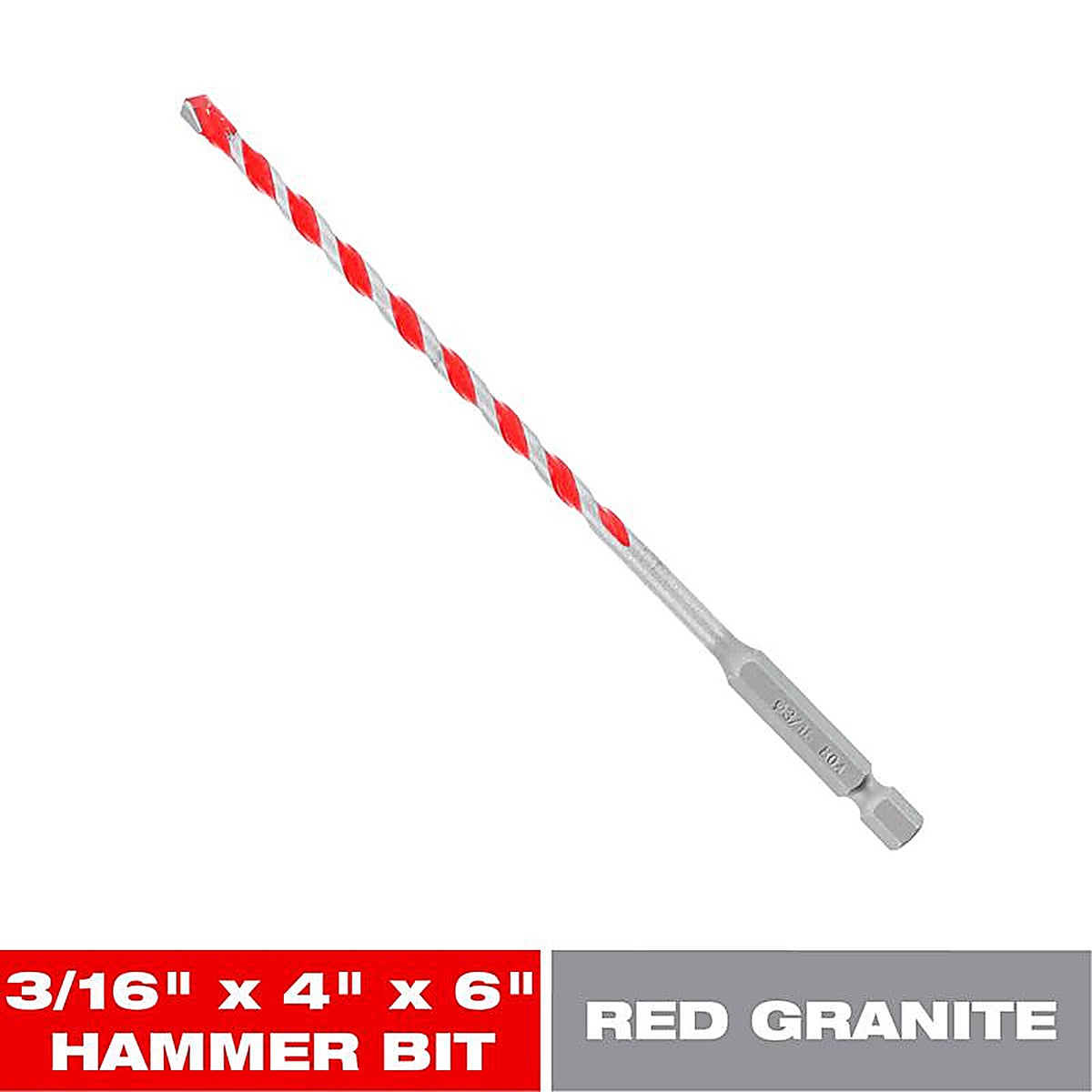 Diablo - DMARG1030 - SPEEDemon 3/16 in. X 6 in. L Carbide Tipped Red Granite Hammer Bit 1 pk