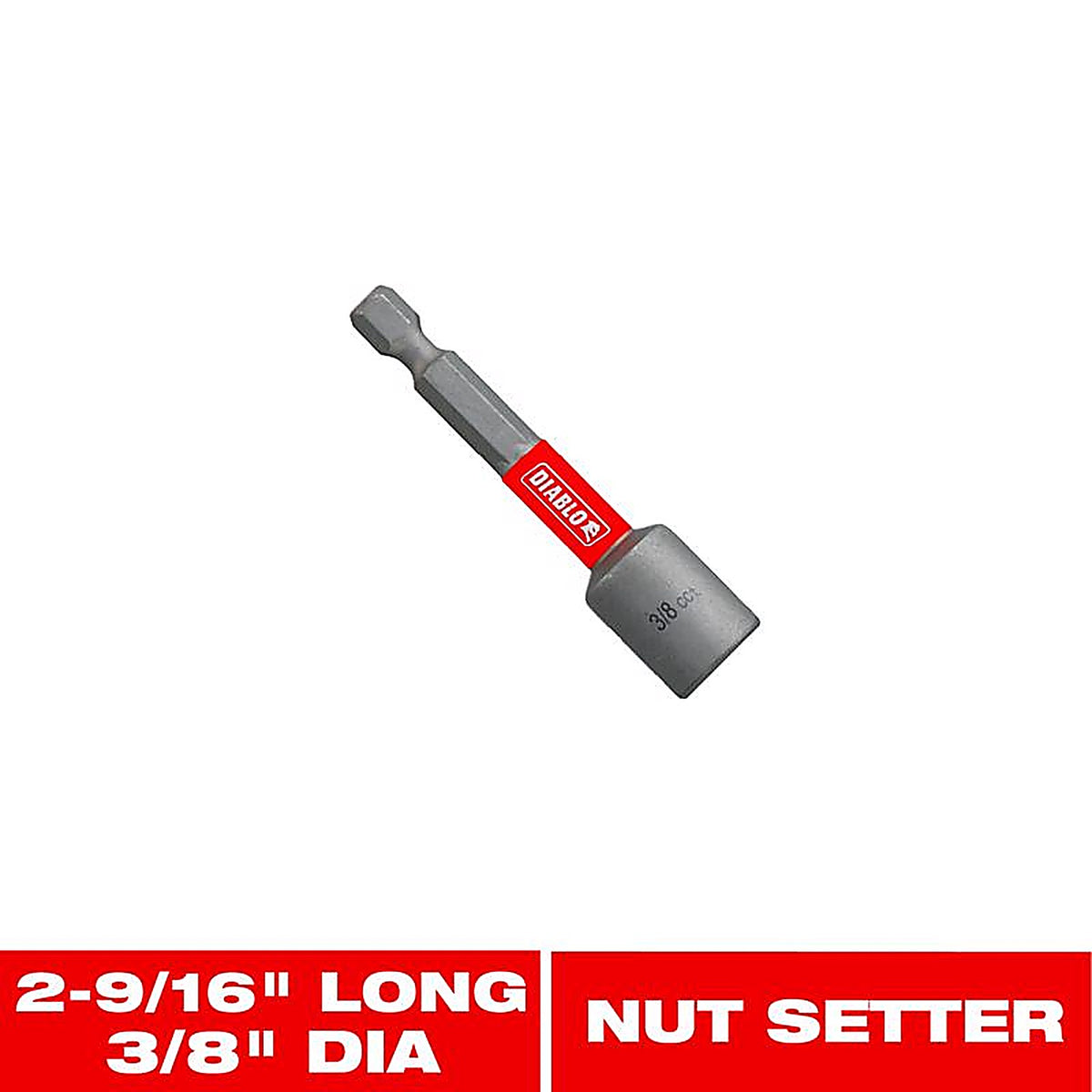 Diablo - DNTSL38 - 3/8 in. X 2-9/16 in. L Black Oxide Magnetic Nut Setter 1 pc