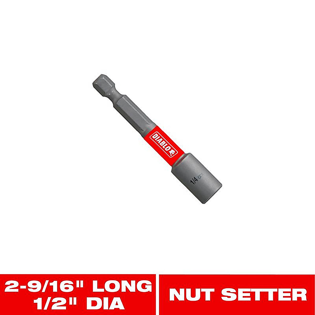 Diablo - DNTSL12 - 1/2 in. X 2-9/16 in. L Black Oxide Magnetic Nut Setter 1 pc