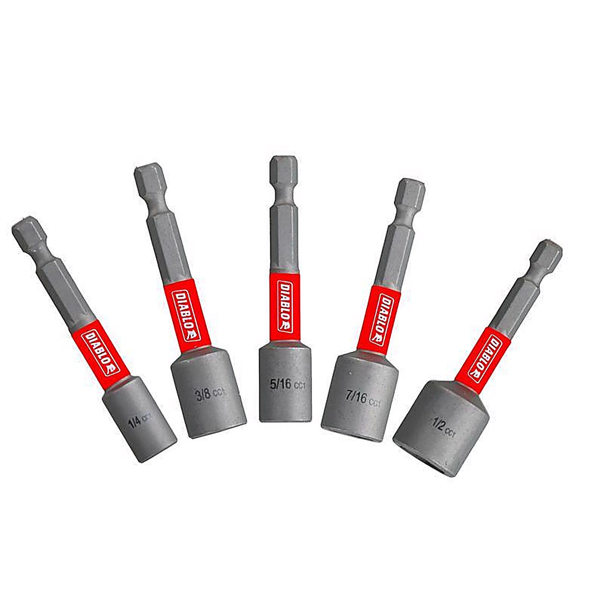 Diablo - DNTSL-S5 - 2-9/16 in. L Black Oxide Magnetic Nut Setter Set 5 pc