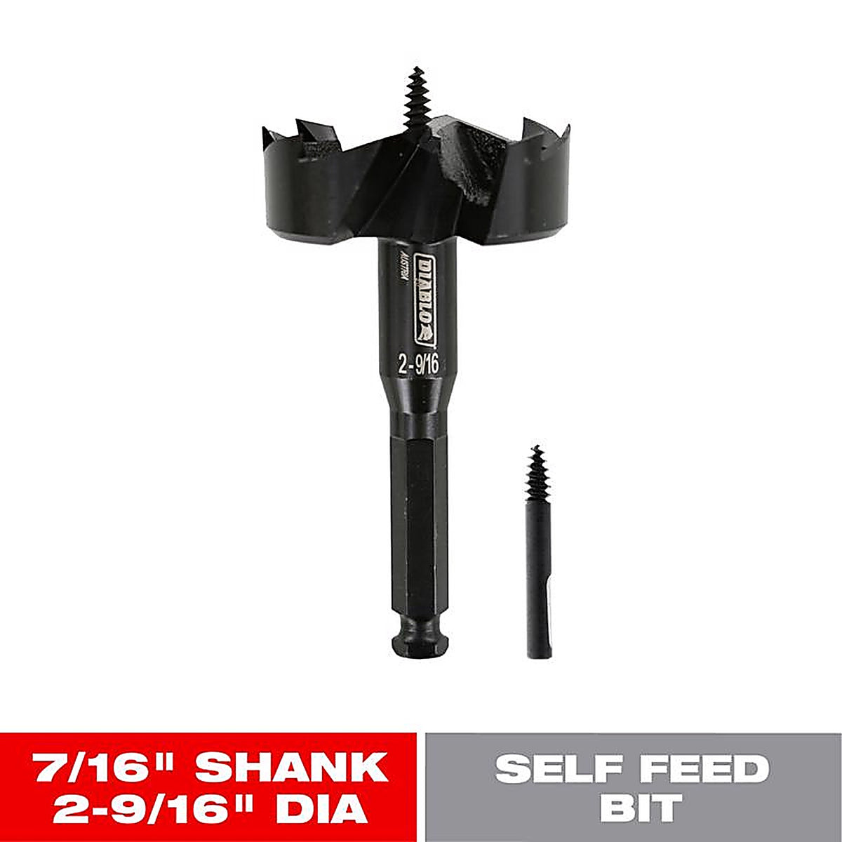 Diablo - DSF2562 - 2-9/16 in. X 5-1/8 in. L Steel Self-Feed Bit Hex Shank 1 pk