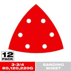 Diablo - DCT334ASTH12G - 3-3/4 in. Ceramic Blend Hook and Lock Triangle Sanding Sheet Assortment 12 pc
