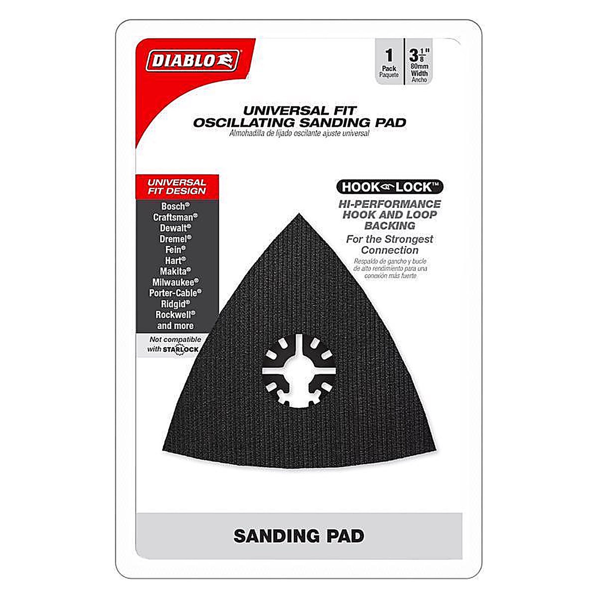 Diablo - DOUSAND - 3-1/8 in. X 3-1/8 in. W Rubber Triangular Oscillating Sanding Pad 1 pk