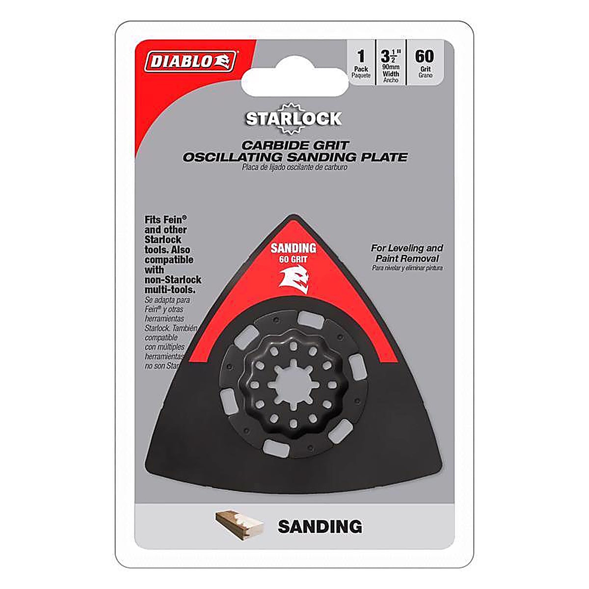Diablo - DOS60CGSP - Starlock 3-1/2 in. W Carbide Grit Triangular Oscillating Sanding Plate Wood 1 pk