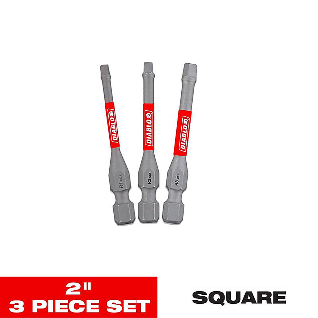 Diablo - DSQV2-S3 - Square 2 in. L Drive Bit Set Black Oxide 3 pc