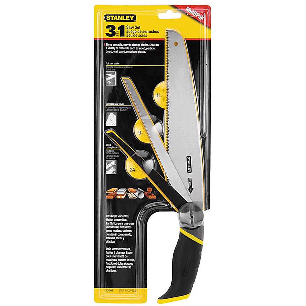 Stanley - 20-092 - Carbon Steel Multi-Use Saw 11, 9 and 24 TPI 1
