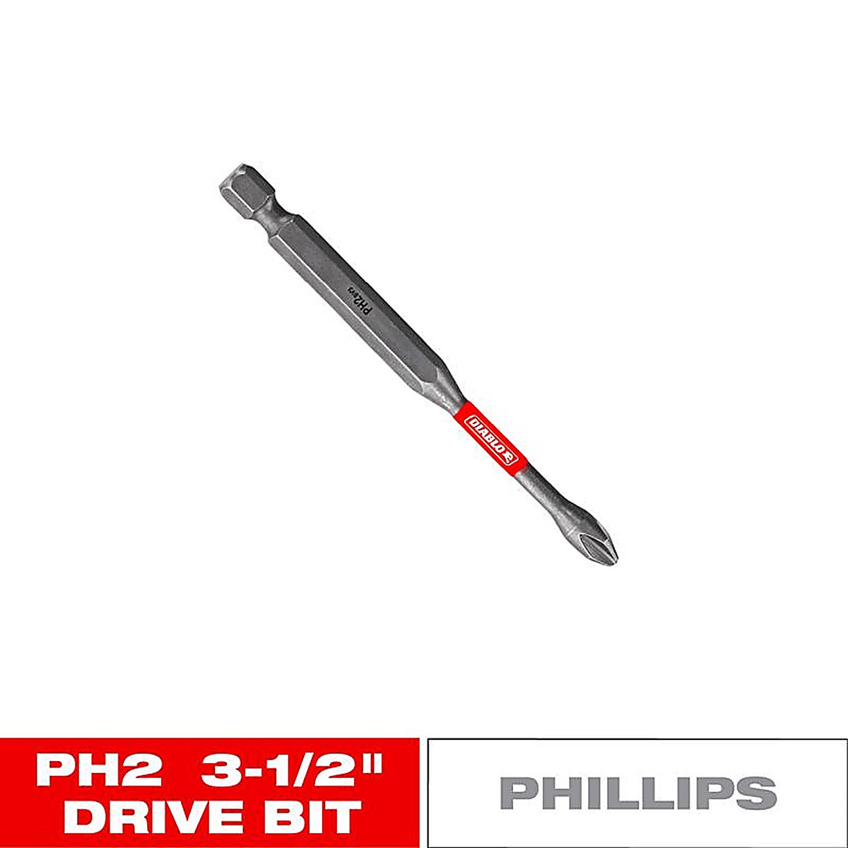 Diablo - DPH235P1 - Phillips #2 X 3-1/2 in. L Driver Bit Black Oxide 1 pc