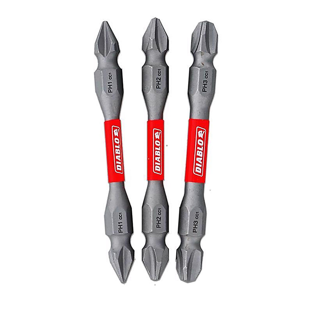 Diablo - DDEPHV25-S3 - Phillips 2-1/2 in. L Double-Ended Screwdriver Bit Set Black Oxide 3 pc