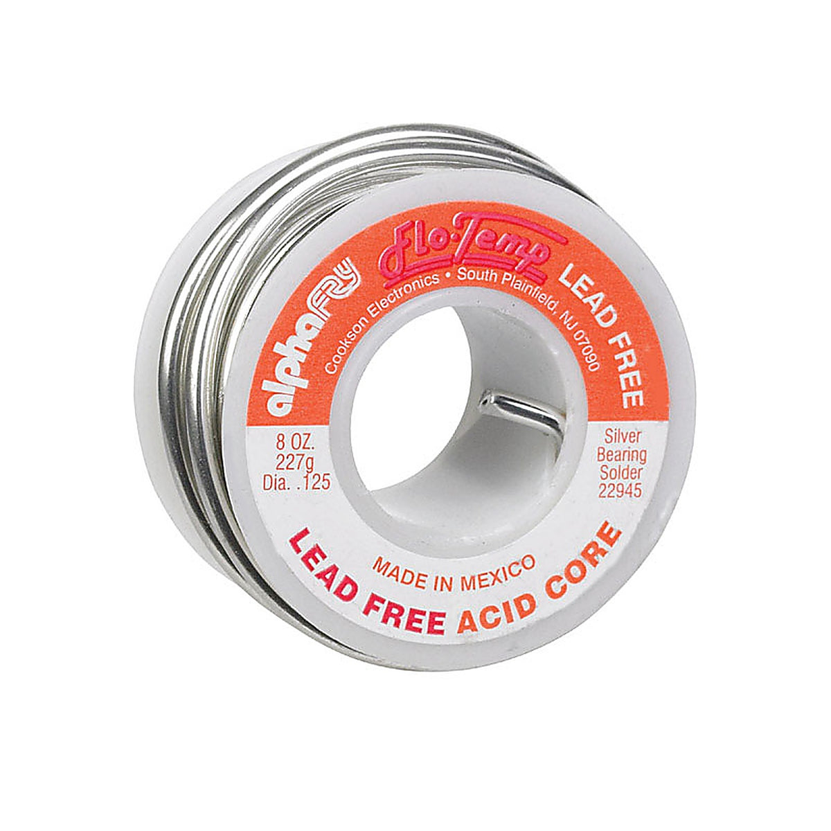 Alpha Fry - 22945 - 8 oz Lead-Free Acid Core Wire Solder 0.125 in. D Silver Bearing 1 pc